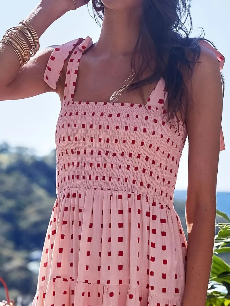 VELMORA - SUNNY | Roze jurk met strik