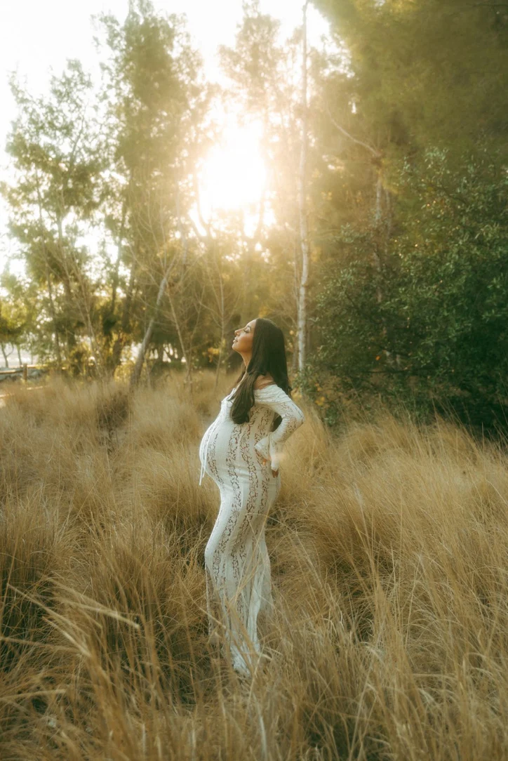 VELMORA BABYSHOWER | Maternity Lace Maxi Dress