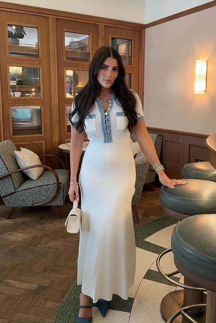 VELMORA BABYSHOWER| Buttoned Maxi Dress