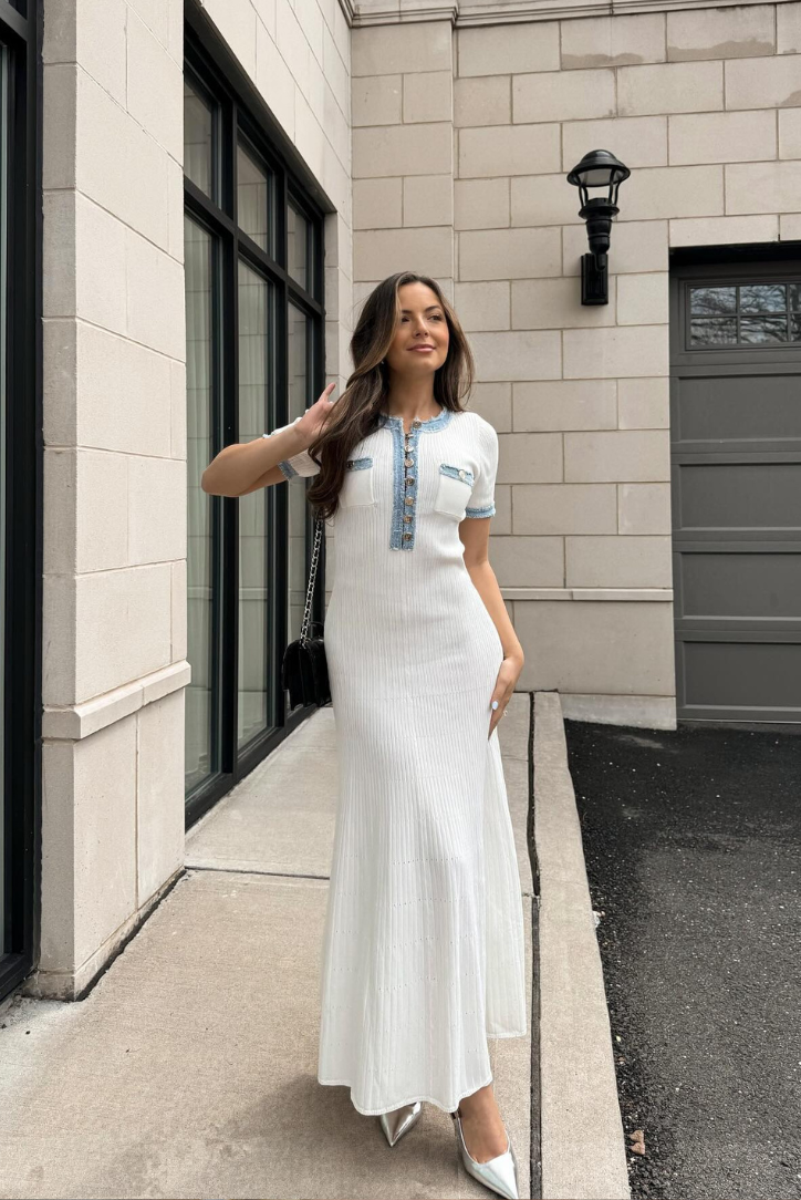 VELMORA BABYSHOWER| Buttoned Maxi Dress