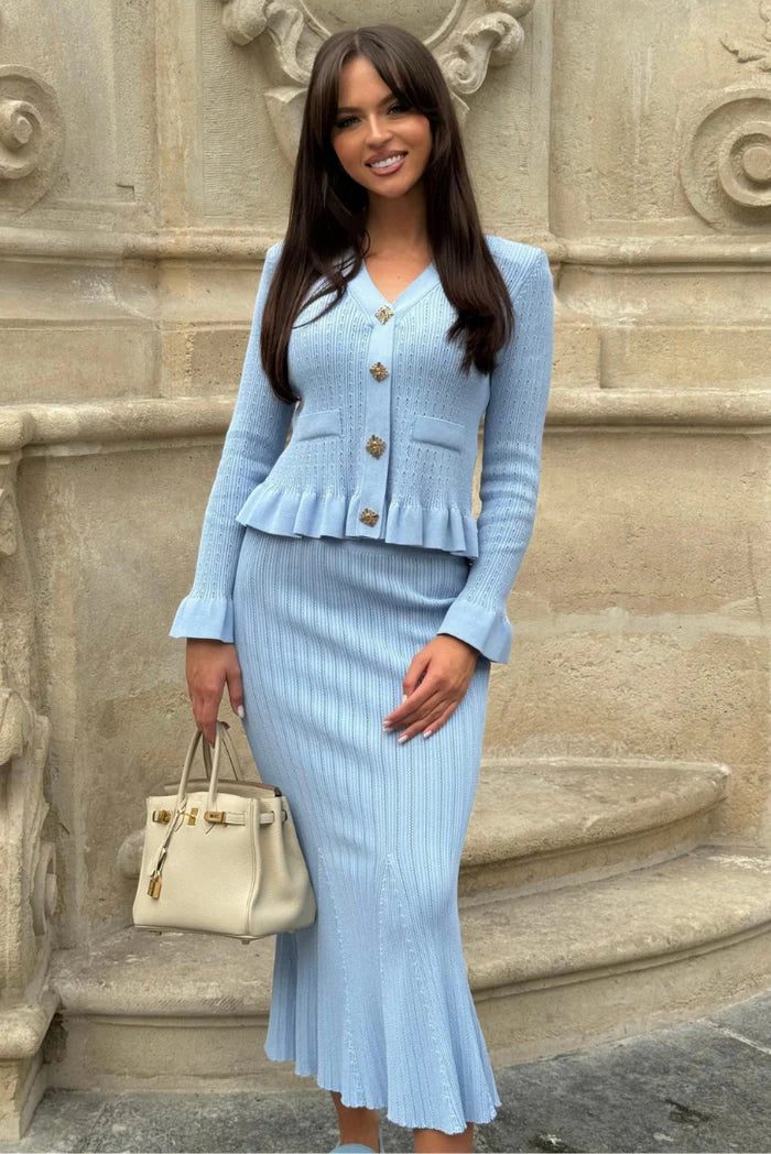 VELMORA BABYSHOWER | V-Neck Knitted Set