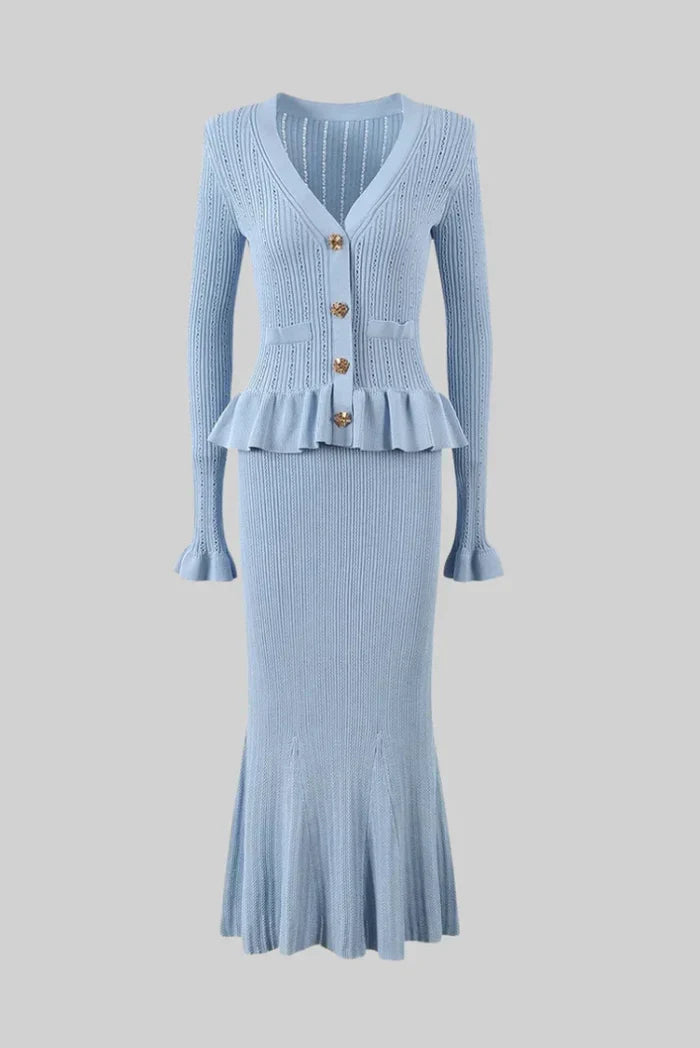 VELMORA BABYSHOWER | V-Neck Knitted Set