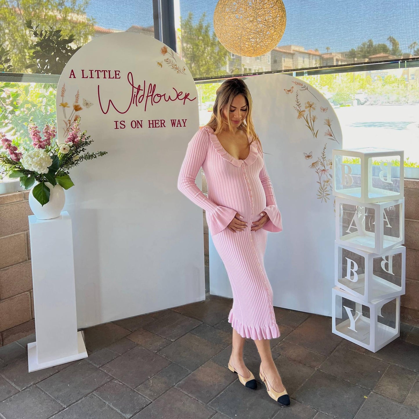 VELMORA BABYSHOWER | Maternity Casual Long Sleeved Midi Dress