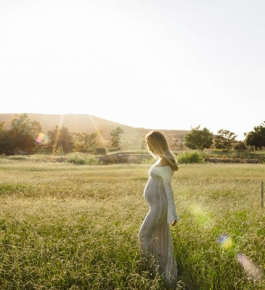 VELMORA BABYSHOWER | Maternity Lace Maxi Dress