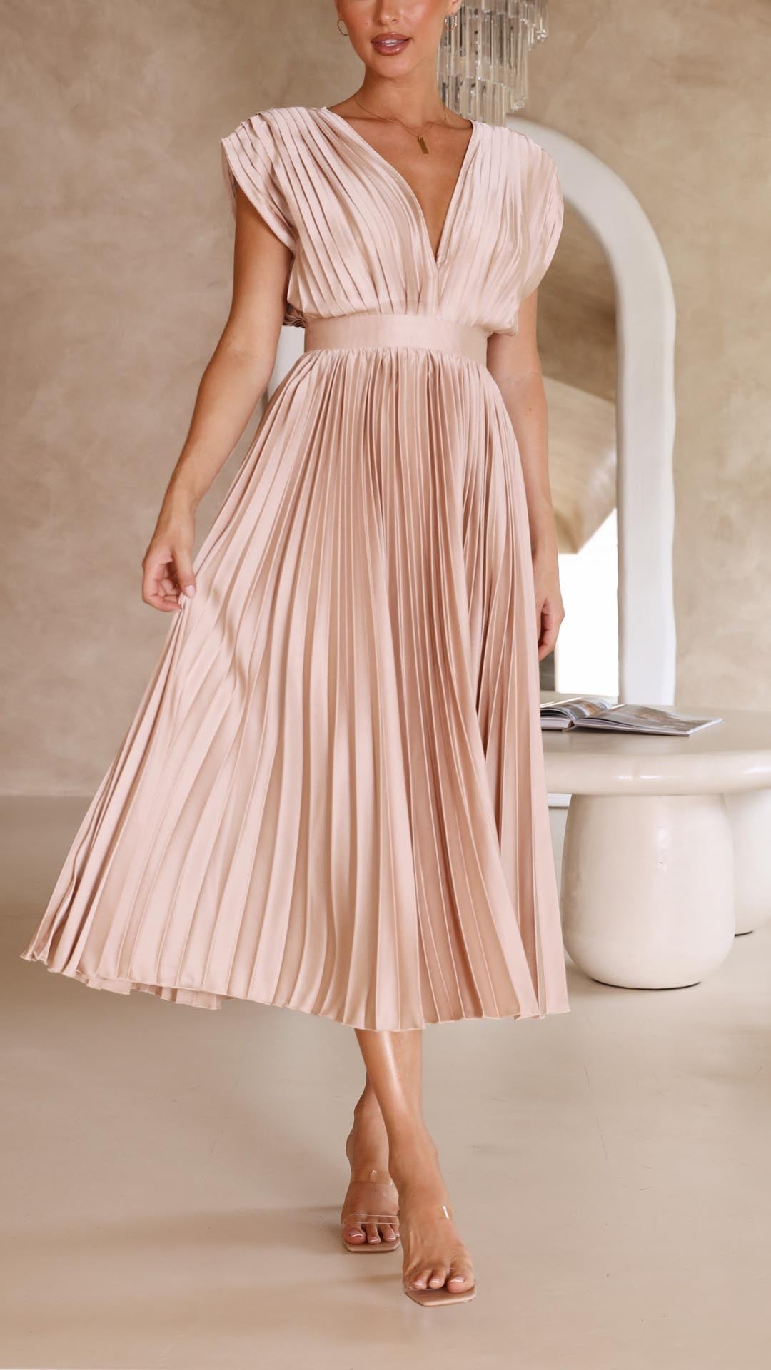 VELMORA BABYSHOWER | Deep V-Neck Maxi Dress