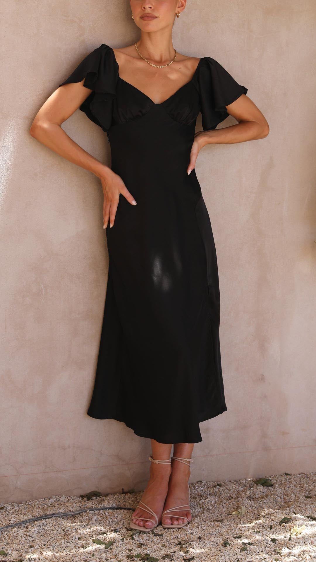 VELMORA BABYSHOWER | Butterfly Sleeve Off-Shoulder Maxi Dress