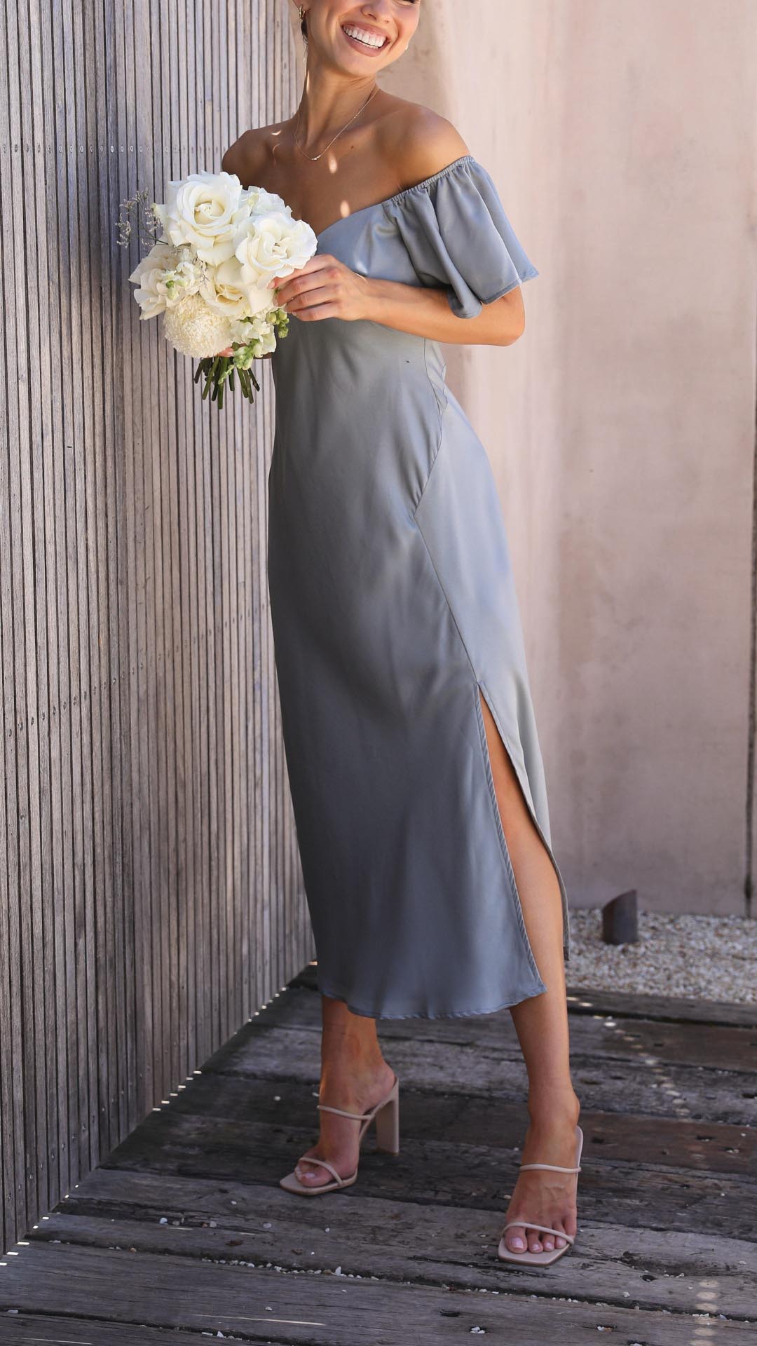 VELMORA BABYSHOWER | Butterfly Sleeve Off-Shoulder Maxi Dress
