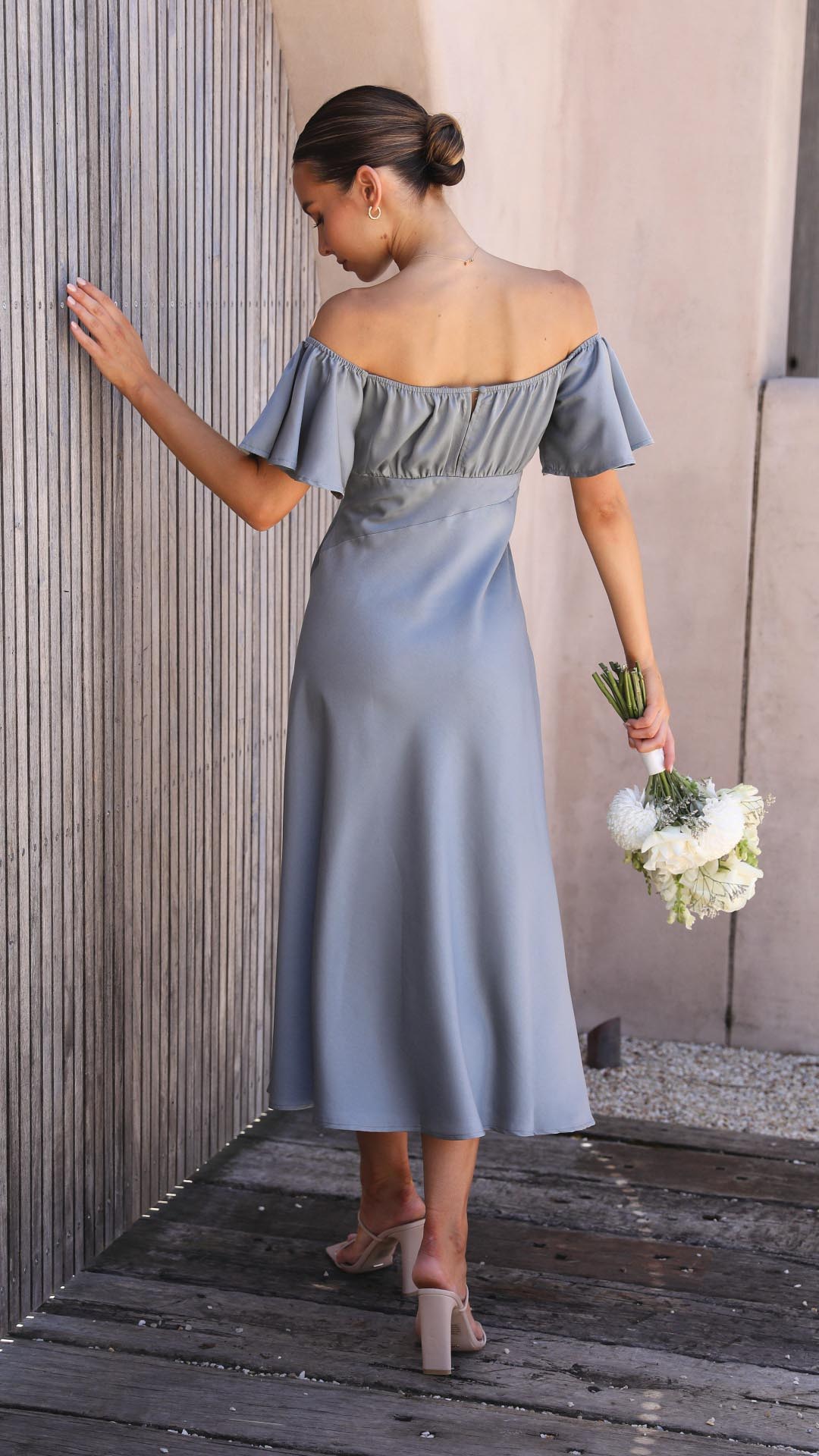VELMORA BABYSHOWER | Butterfly Sleeve Off-Shoulder Maxi Dress