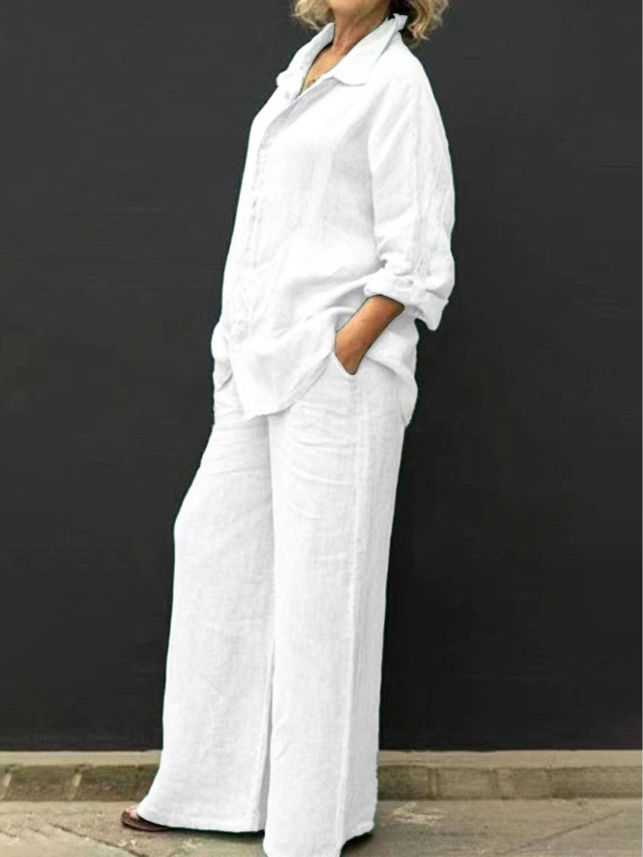 Velmora Femme 30/40+ - Ania™ Dameskatoenen en linnen pak