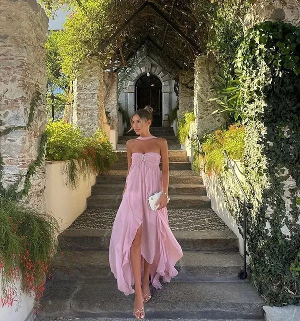 VELMORA BABYSHOWER| Ruffle Strapless Maxi Dress