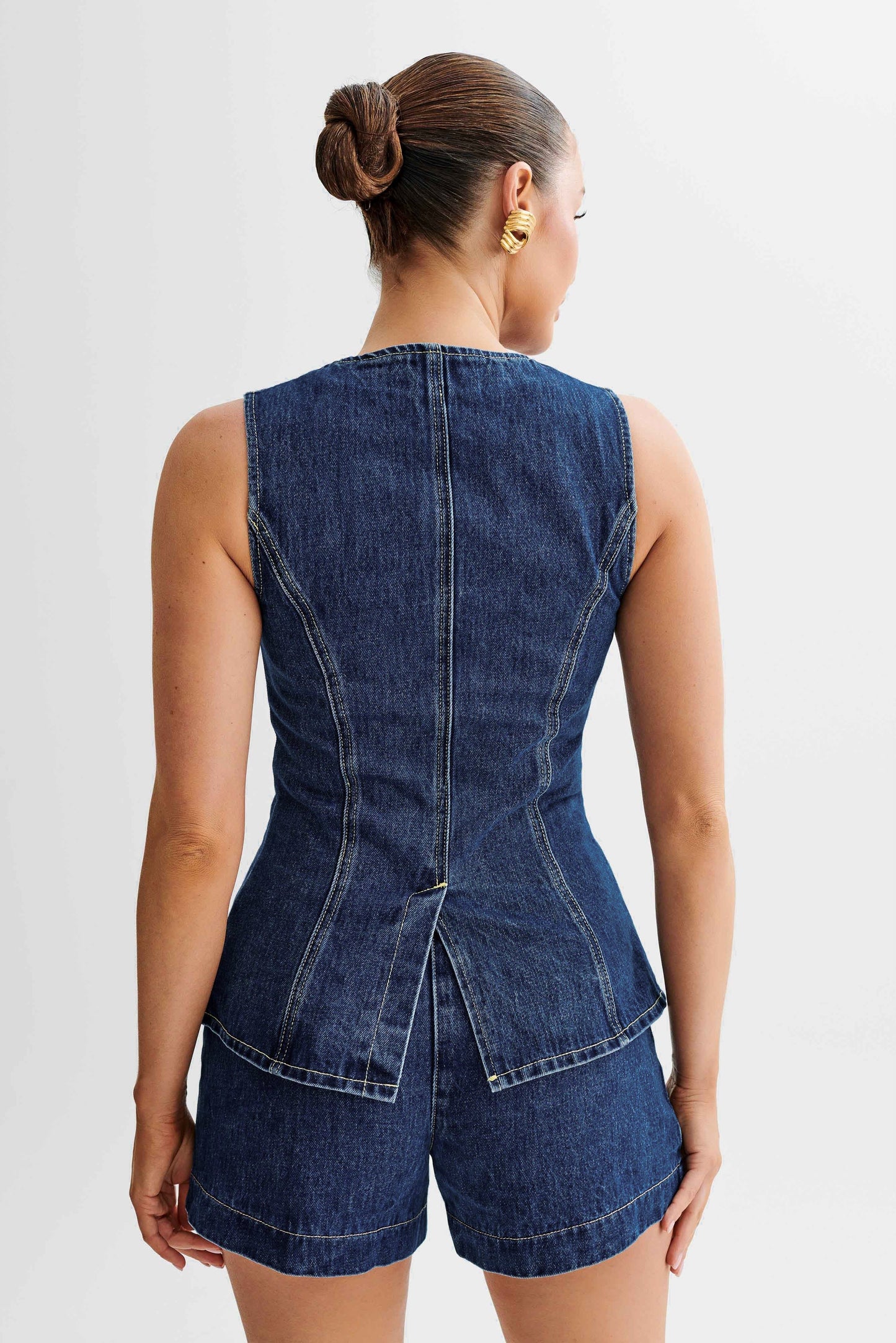 VELMORA | DENIM BUTTON UP SET