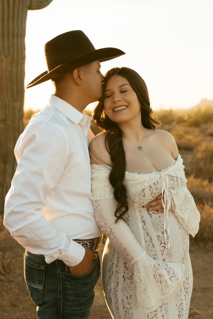 VELMORA BABYSHOWER | Maternity Lace Maxi Dress