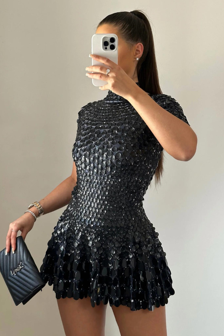 VELMORA IBIZA  | High Neck Mini Dress