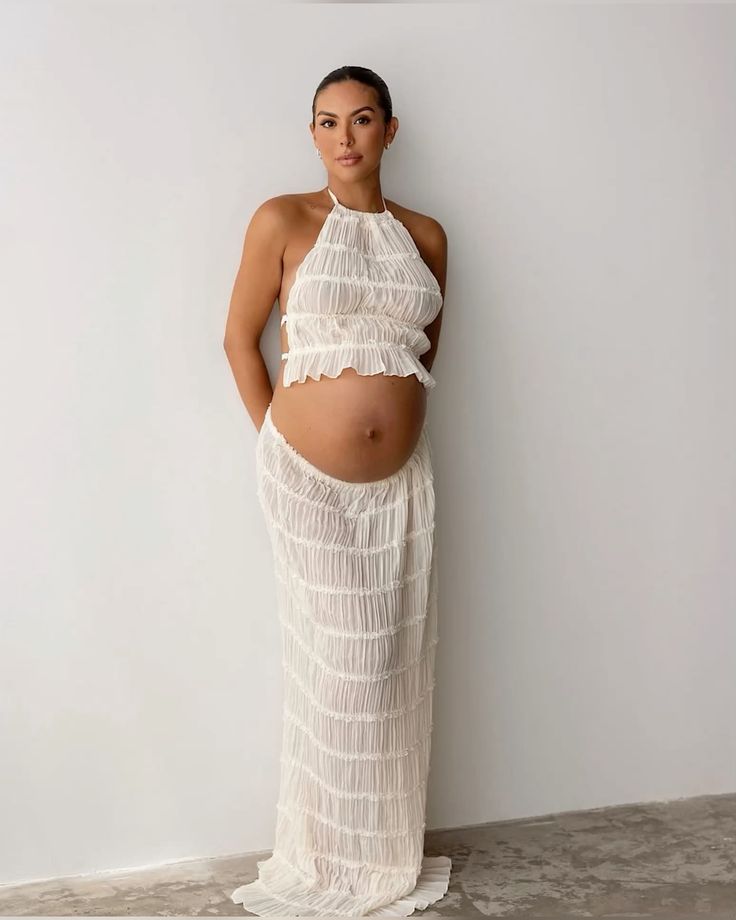 VELMORA BABYSHOWER | Maternity Bohemian Ruffle Set
