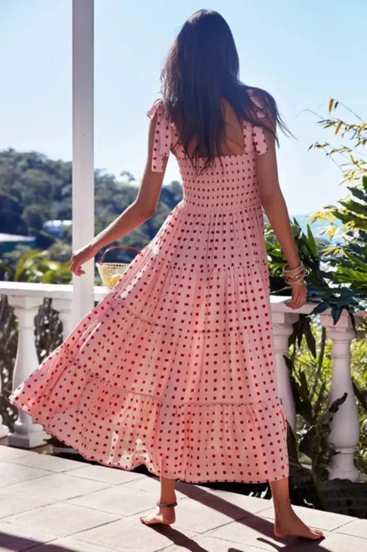 VELMORA - SUNNY | Roze jurk met strik