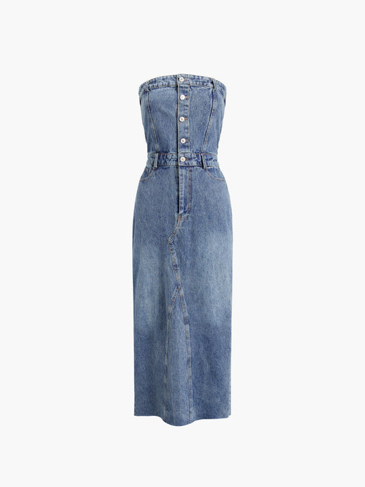 VELMORA | Midi Jean Dress