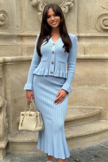 VELMORA BABYSHOWER | V-Neck Knitted Set