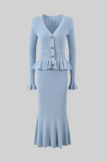 VELMORA BABYSHOWER | V-Neck Knitted Set