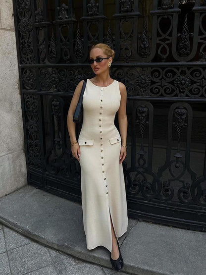 VELMORA BABYSHOWER | Knit Sleeveless Maxi Dress