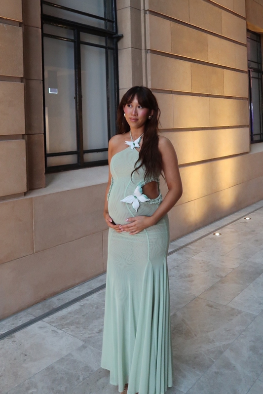 VELMORA BABYSHOWER | Maternity Mermaid-Fit Maxi Dress
