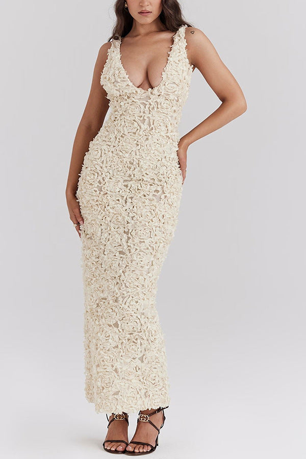 VELMORA BABYSHOWER | Floral Backless Maxi Dress