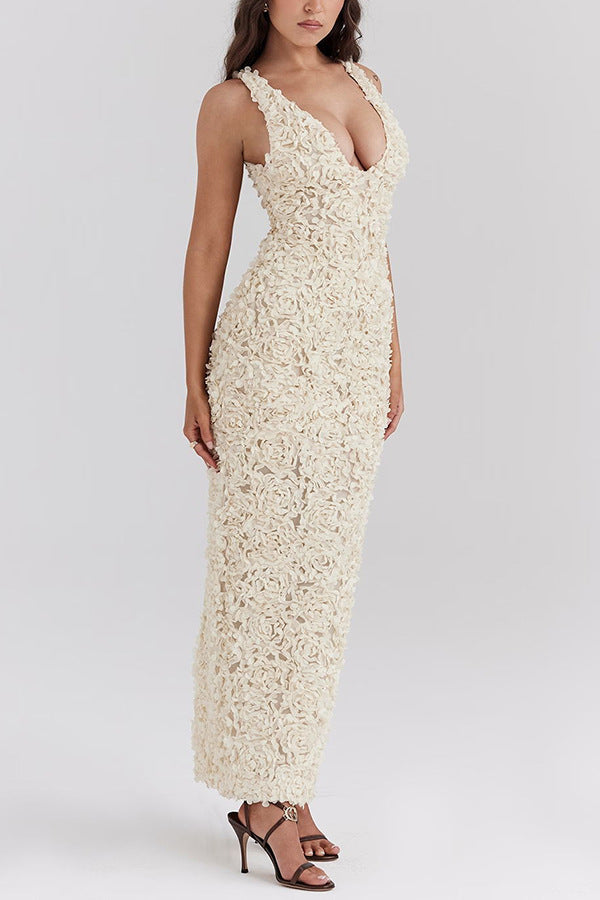 VELMORA BABYSHOWER | Floral Backless Maxi Dress