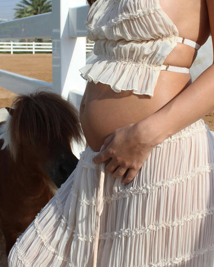 VELMORA BABYSHOWER | Maternity Bohemian Ruffle Set