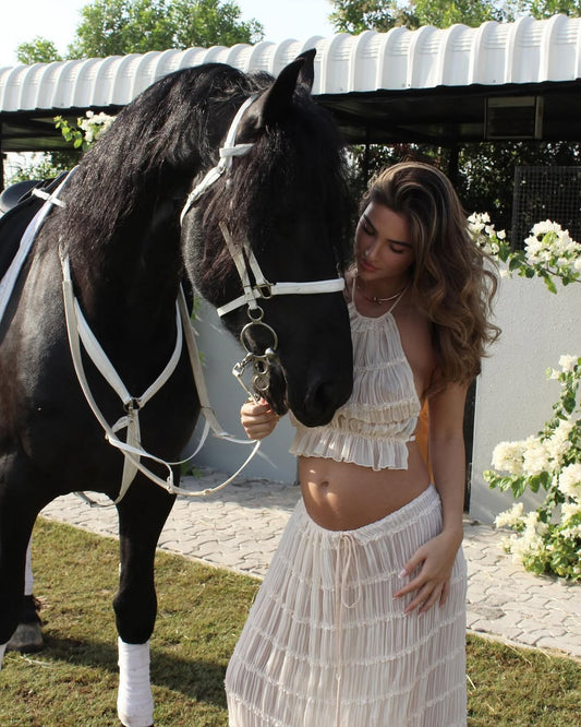 VELMORA BABYSHOWER | Maternity Bohemian Ruffle Set