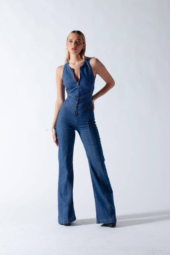 VELMORA - DENIM JUMPSUIT