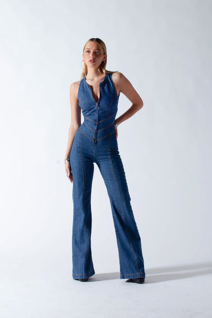 VELMORA - DENIM JUMPSUIT