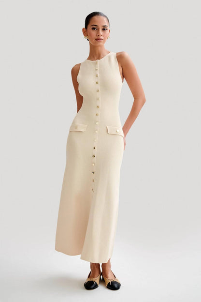 VELMORA BABYSHOWER | Knit Sleeveless Maxi Dress