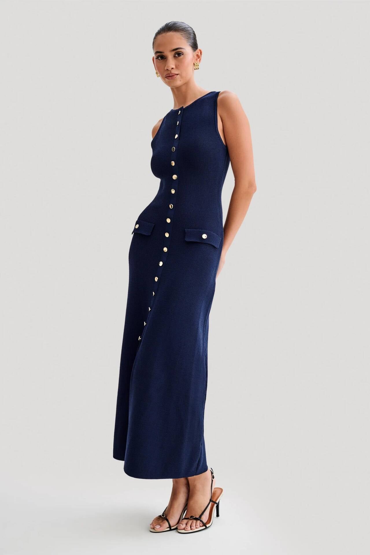 VELMORA BABYSHOWER | Knit Sleeveless Maxi Dress