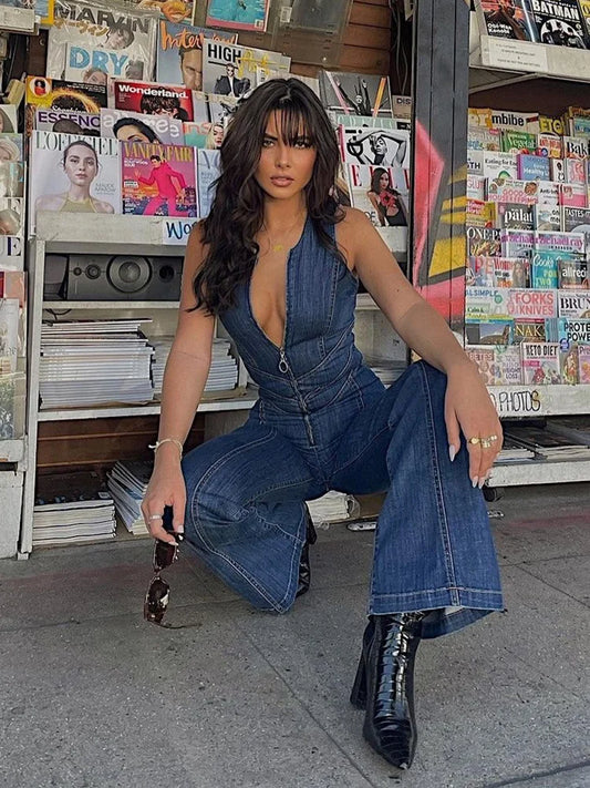 VELMORA - DENIM JUMPSUIT