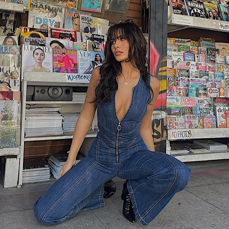 VELMORA - DENIM JUMPSUIT