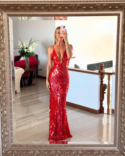 VELMORA IBIZA  | Sequin Maxi Long Dress