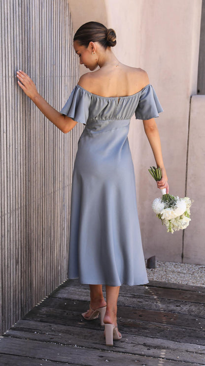 VELMORA BABYSHOWER | Butterfly Sleeve Off-Shoulder Maxi Dress