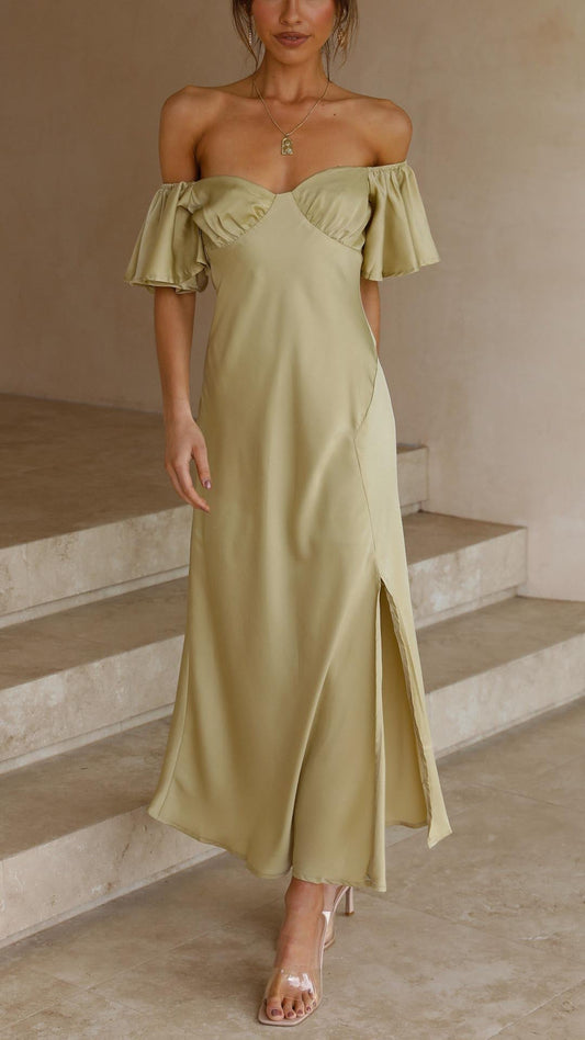 VELMORA BABYSHOWER | Butterfly Sleeve Off-Shoulder Maxi Dress
