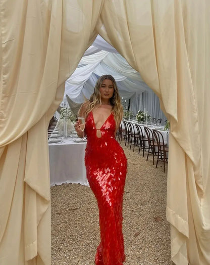 VELMORA IBIZA  | Sequin Maxi Long Dress