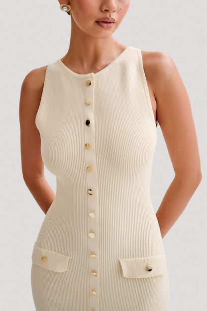 VELMORA BABYSHOWER | Knit Sleeveless Maxi Dress