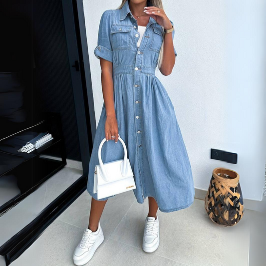 VELMORA | Casual Denim Jurk