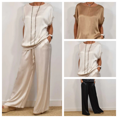 Velmora Femme 30/40+ - Elegante tweedelige satijnen set